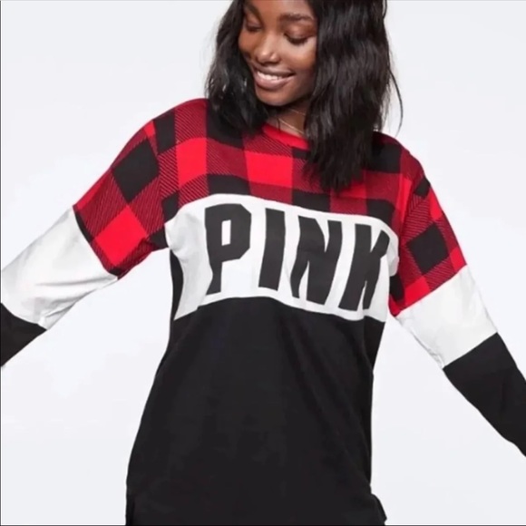❌SOLD❌ VS PINK plaid long sleeve shirt - Picture 2 of 2